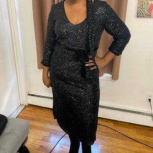 Betsey Johnson sequin slit dress